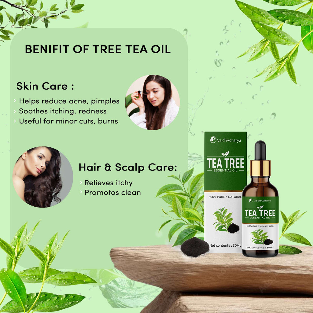 Tea Tree Essential Oil for Hair, Skin, Dandruff, Acne Care