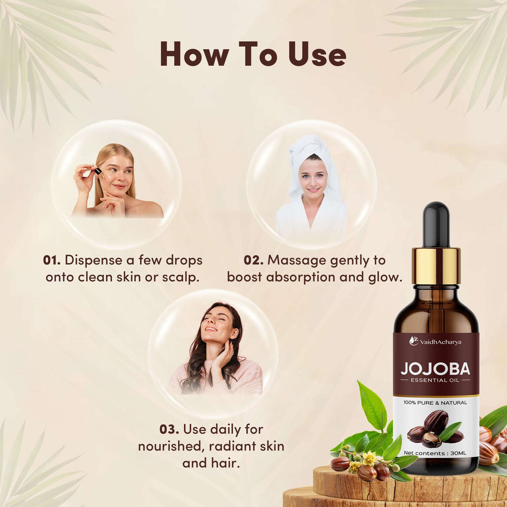 Jojoba Oil For Hair Growth, Skin & Face | 100% Cold Pressed