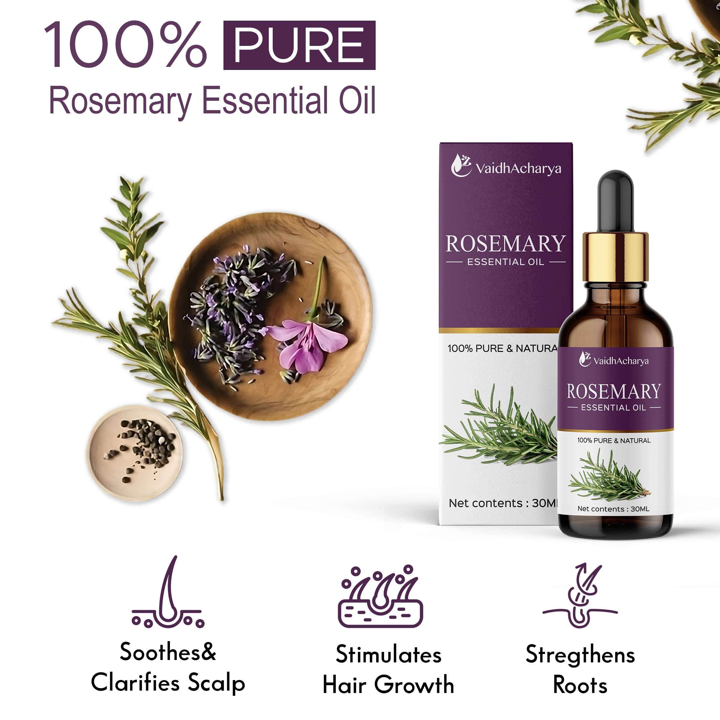 Rosemary Essential Oil For Hair Growth For Women & Men