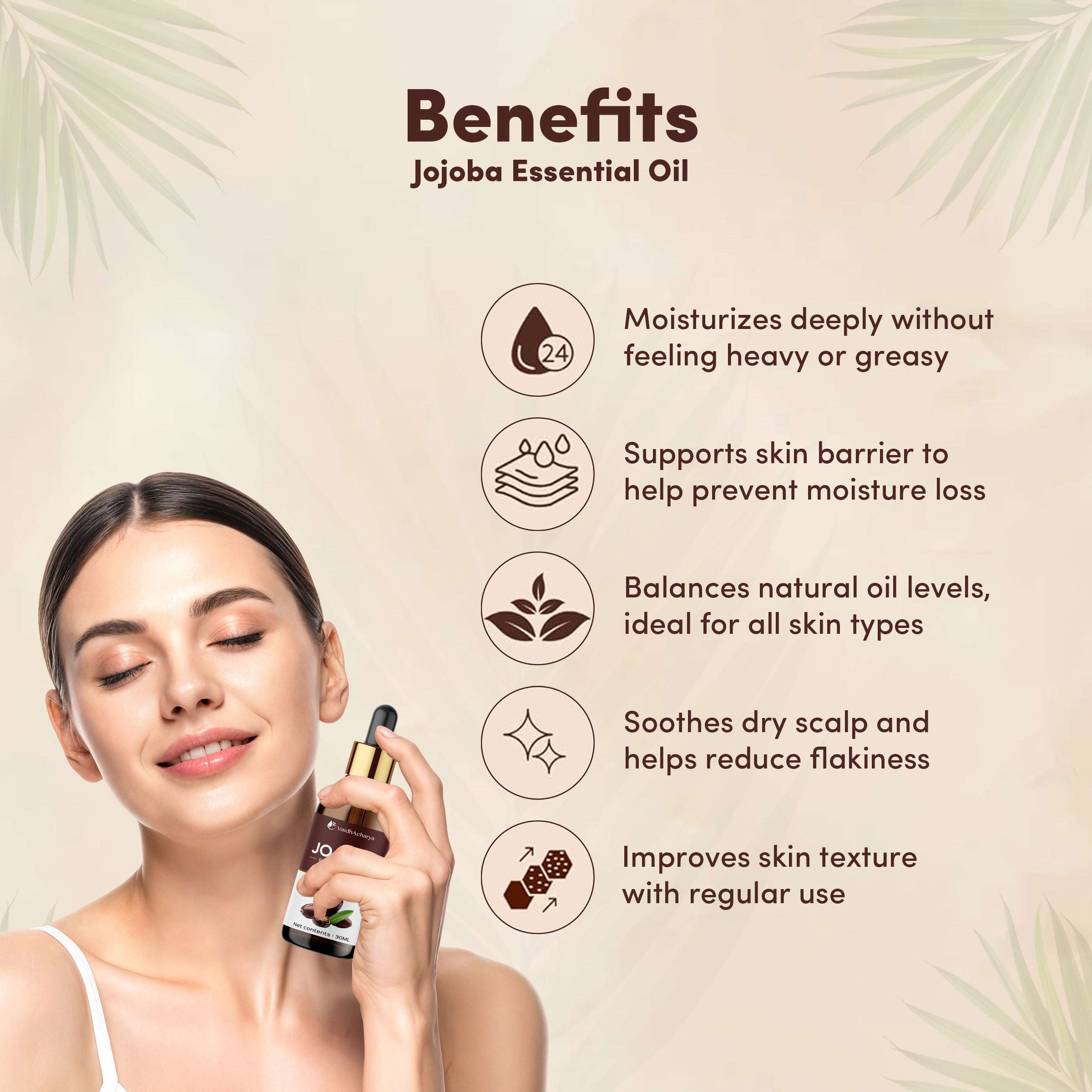 Jojoba Oil For Hair Growth, Skin & Face | 100% Cold Pressed