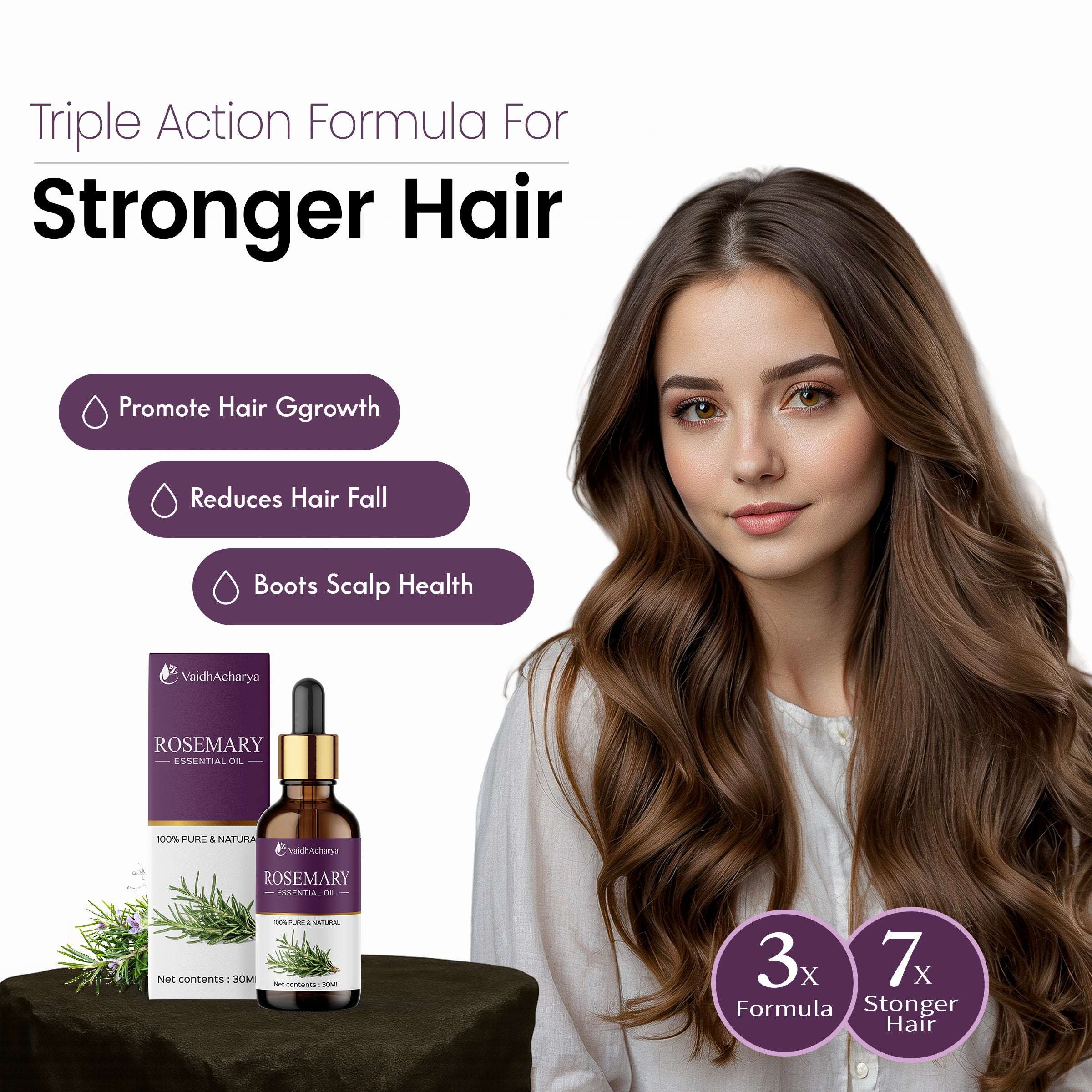 Rosemary Essential Oil For Hair Growth For Women & Men