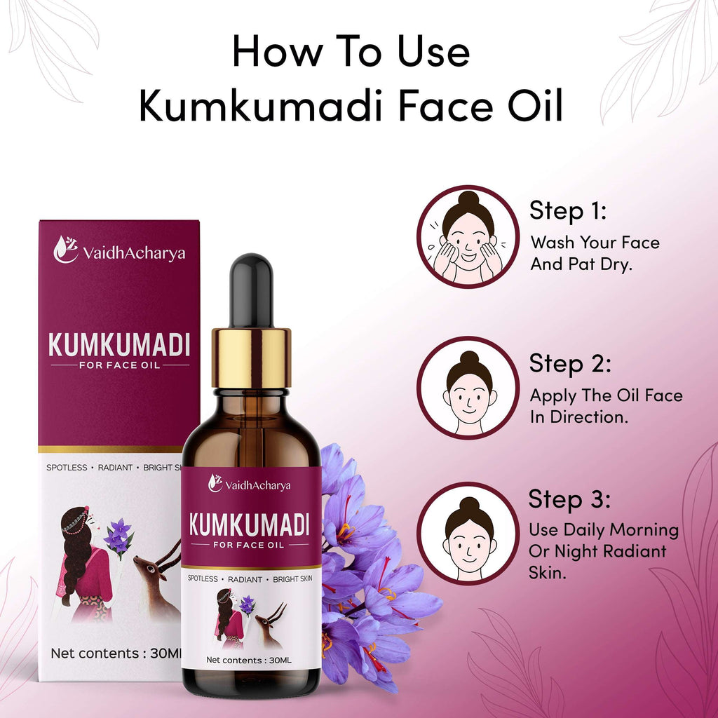 Kumkumadi Face Oil For Glowing Skin, Whitening, Lightening & Pigmentation