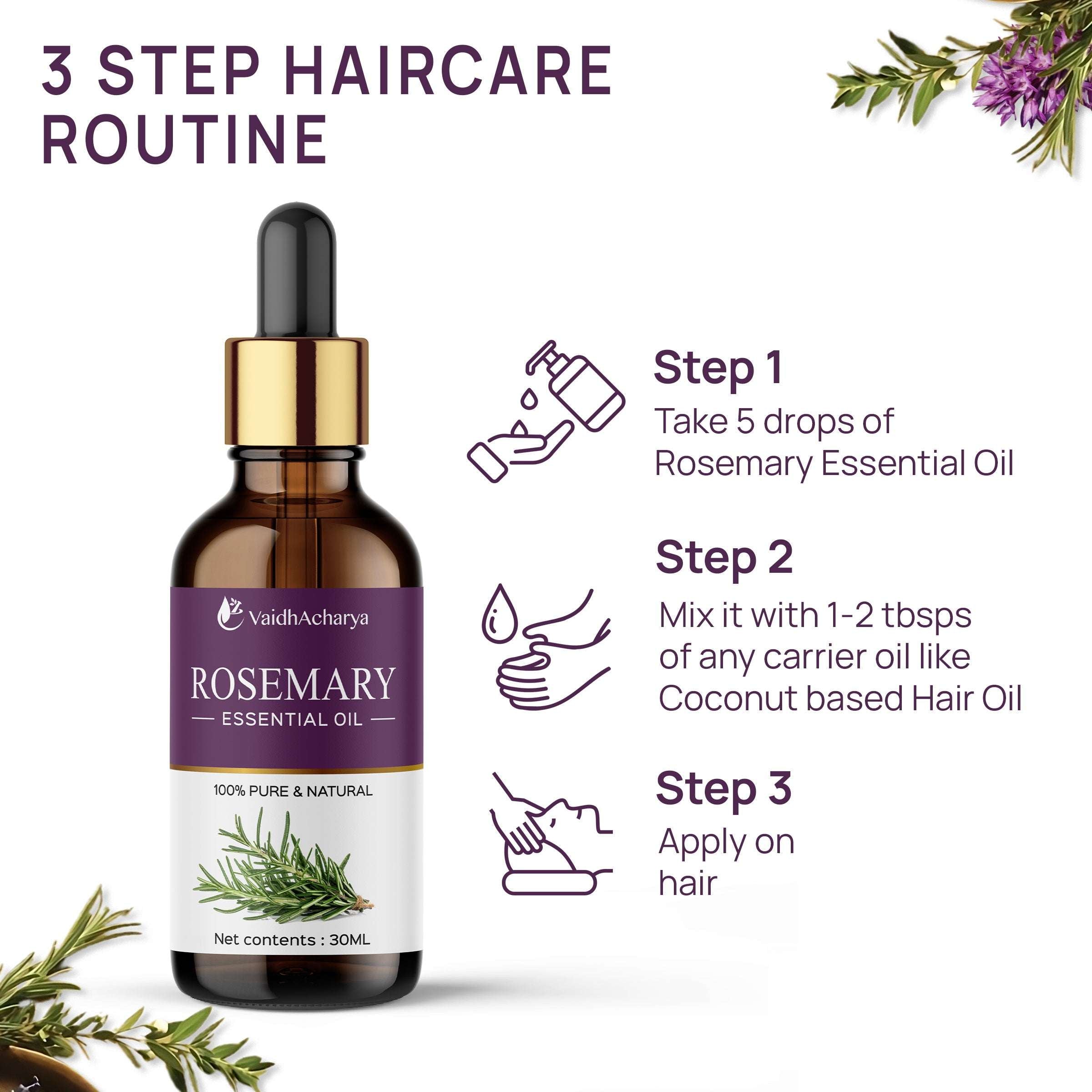 Rosemary Essential Oil For Hair Growth For Women & Men
